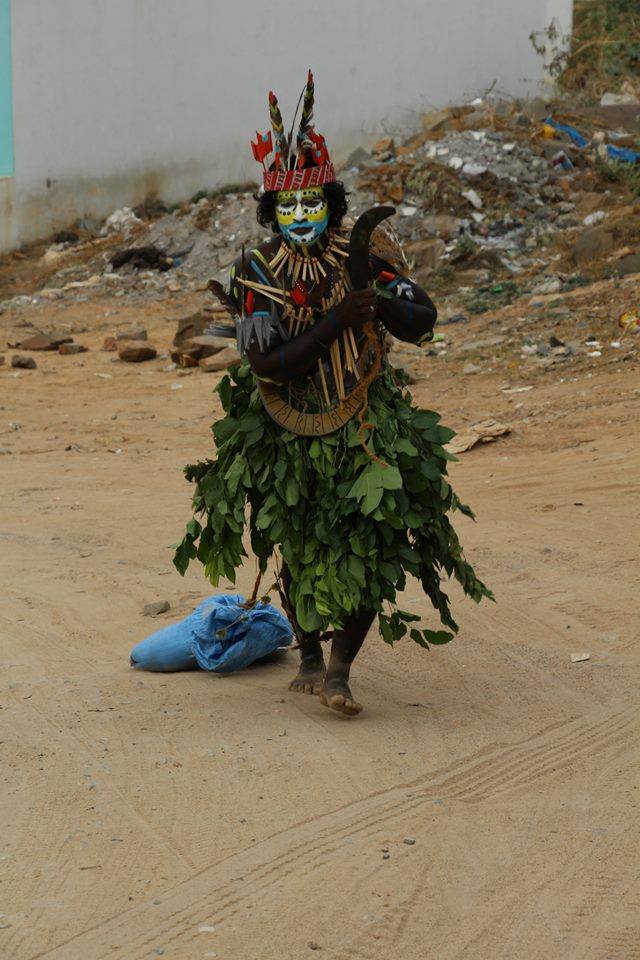 Intervention by Pradeep Ramachandrappa. Project 560: Intervention by the 080:30 Collective at Nayandanahalli Junction, Mysore Road