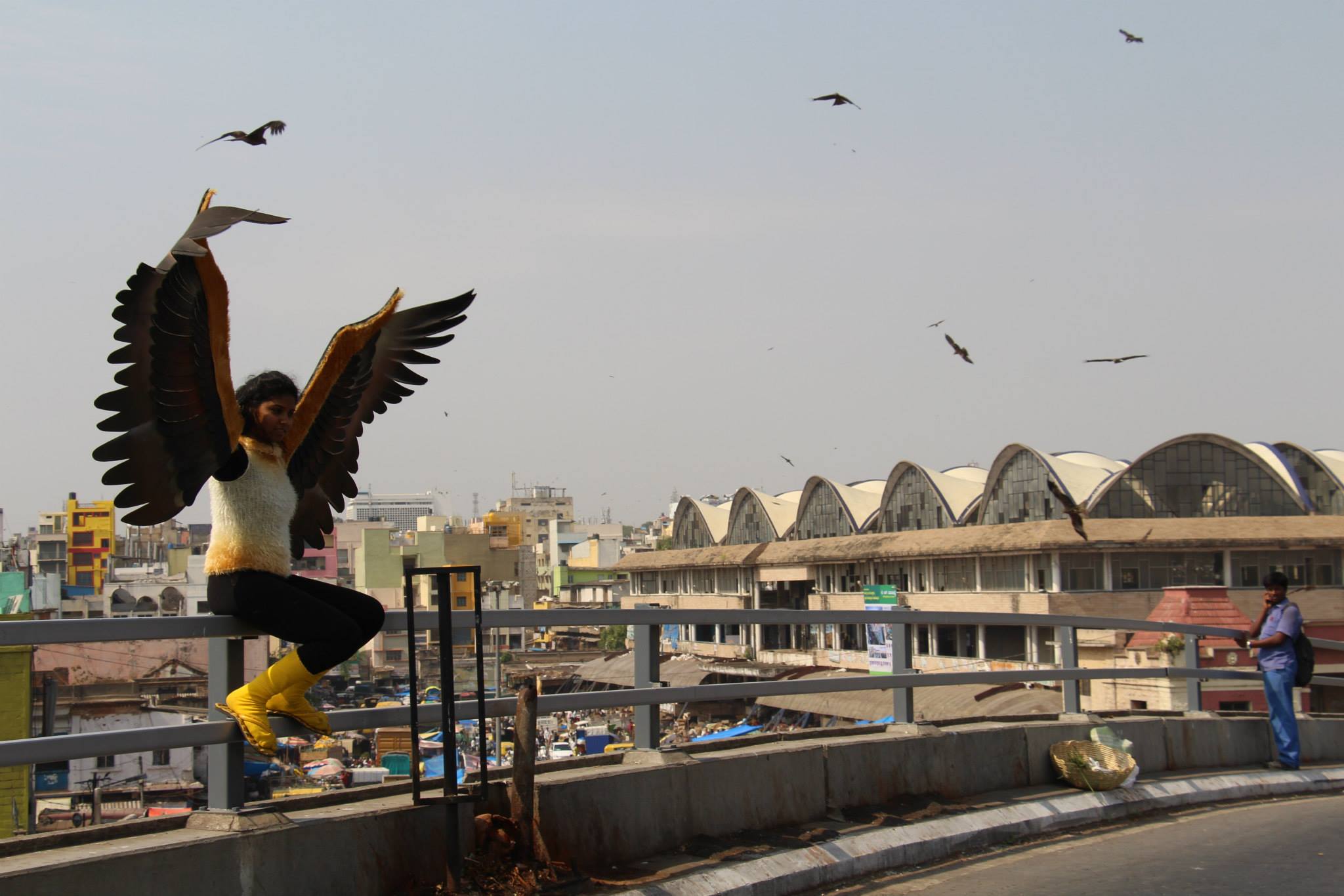 Intervention by Ranjana Nagaraja. Project 560: Intervention by the 080:30 Collective at K R Market