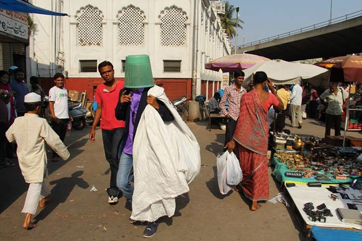 Intervention by Shashi. Project 560: Intervention by the 080:30 Collective at K R Market