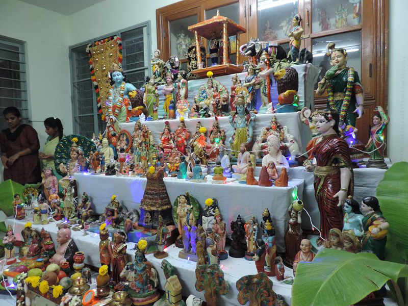 Celebrating Gollu with the children at Seva Sadan, Malleswara