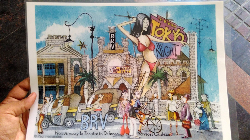 Paul Fernandes's rendering of the BRV theatre, at the time of the infamous screening of Tokyo By Night