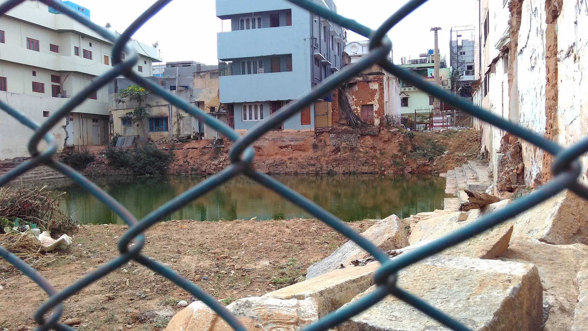 The temple tank, now defunct