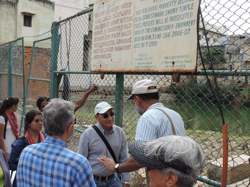 A tank belonging to the temple, now under litigation