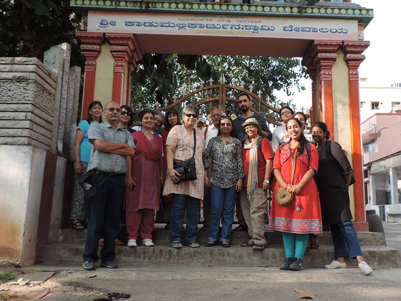 Kicking off an exciting walk at Kadu Malleshwara Temple with Prof Srinivas Murthy