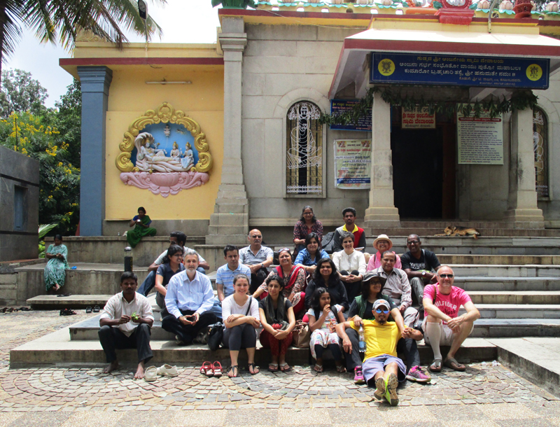 The Group Pauses at Ramanjaneya Temple
