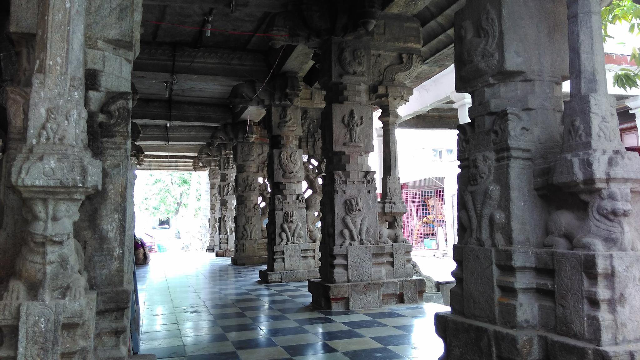 Inside the main hall of the Someshwara Temple