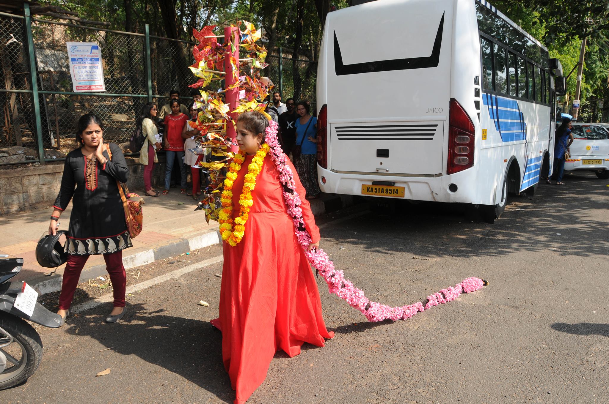 Dimple Shah performs outside Bull Temple in Basavanagudi. Project 560: Basavanagudi Live Art Project, Bull Temple Street