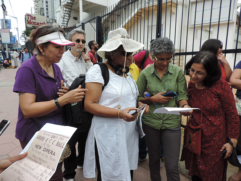 Participants listen to sound bites from inhabitants of the city and their memories of it