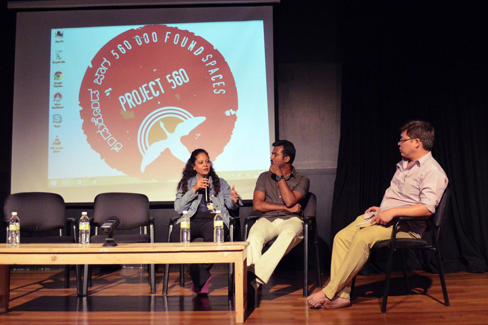 Project 560 grantees Mallika Prasad and Ram Ganesh Kamatham in conversation with Lawrence Liang The Project 560 Found Spaces Festival